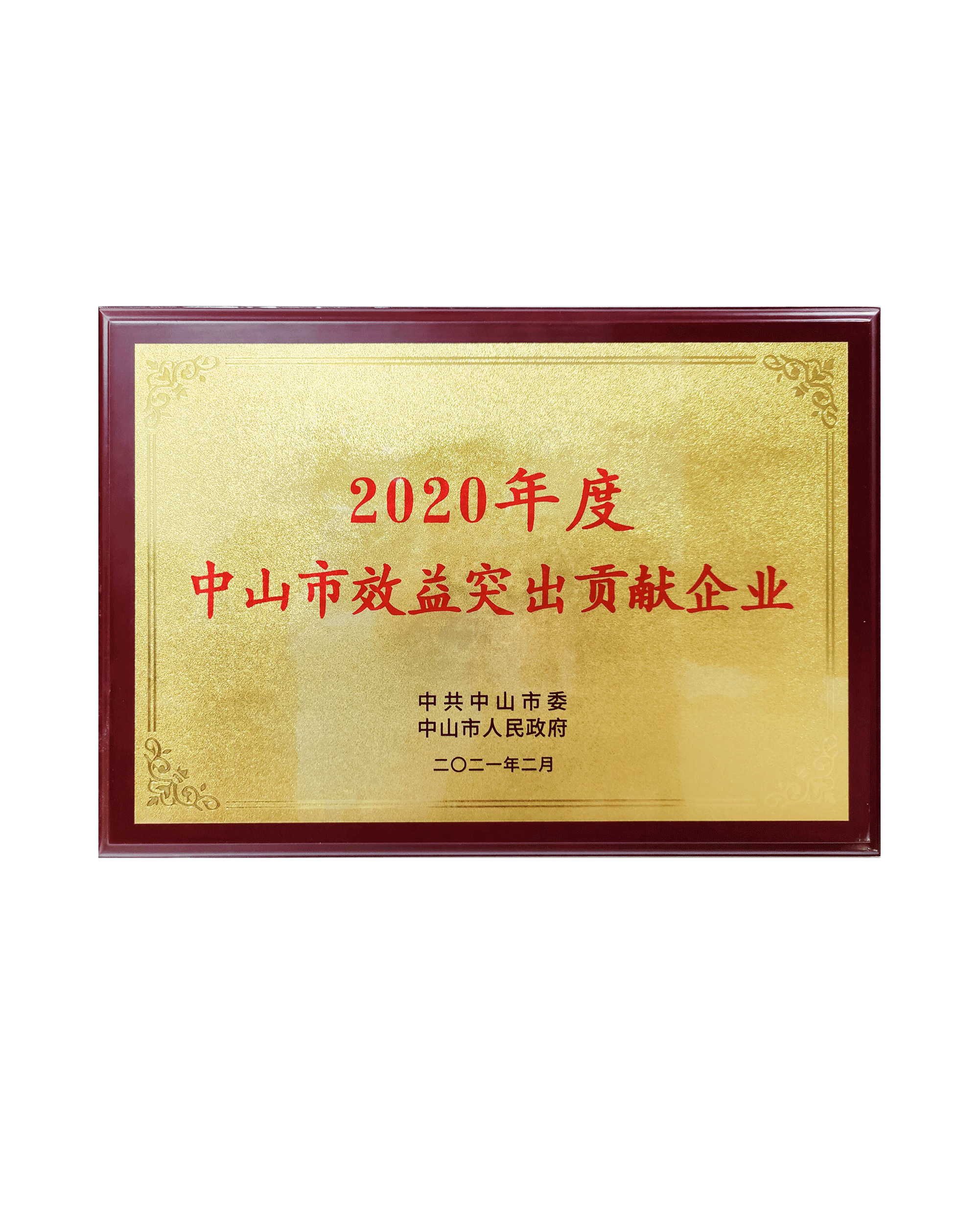 中山市效益突出貢獻企業